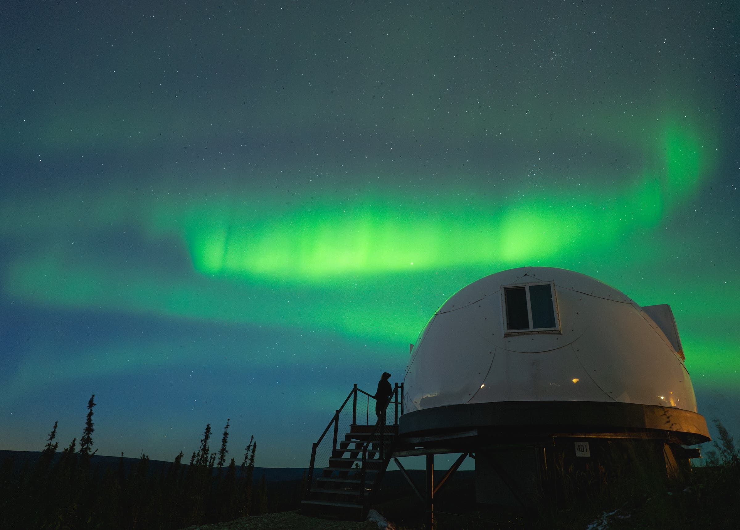 Overnighting at Borealis Basecamp in Fairbanks lets you watch the aurora from bed